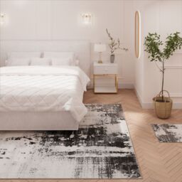 Kukoon Silver Grey Modern Contemporary Abstract Small Doormat Rug 80cm x 150cm - Size: 80 cm x 150 cm - thumbnail 5