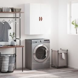 Berkfield Home Wall Mounted Cabinet White 69.5x34x90 cm - thumbnail 1