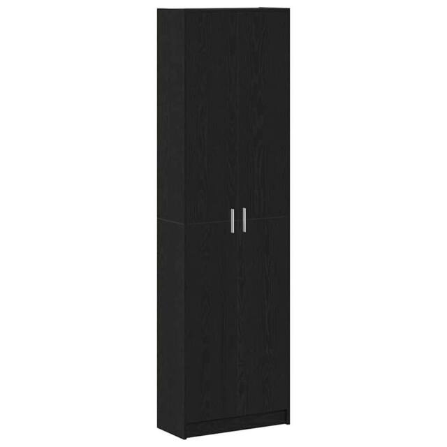 Berkfield Home Wardrobe Black Oak 55x25x189 cm Engineered Wood - Size: 55 x 25 x 189 cm - image 1