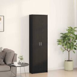 Berkfield Home Wardrobe Black Oak 55x25x189 cm Engineered Wood - Size: 55 x 25 x 189 cm - thumbnail 4