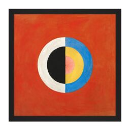 "Artery8 Wall Art Print Hilma Af Klint Group IX Suw The Swan No 17 Abstract Square Framed Picture 16X16 Inch in Black - Size: W16"" x H16""" - thumbnail 1