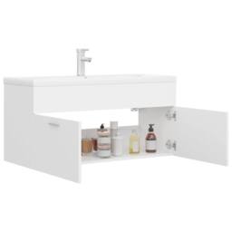 Berkfield Home Sink Cabinet with Built-in Basin White Engineered Wood - thumbnail 6