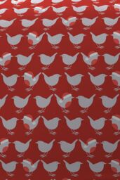 Fusion 'Geo Robin' Festive Robin Reversible Duvet Cover Set in Red - Size: Single - thumbnail 3