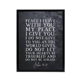 "Artery8 John 14 27 Peace I Leave With You Bible Quote Framed Canvas Wall Art Print in Grey - Size: W12"" x H16""" - thumbnail 1