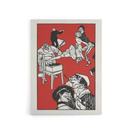 "Artery8 Apachentanze Gramophone Dancers Moriz Jung Canvas Wall Art Print in Red - Size: W12"" x H16""" - thumbnail 1