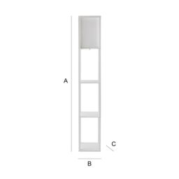 ValueLights Struttura Wooden Shelving Floor Lamp with Fabric Shade in White - thumbnail 9