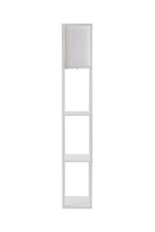 ValueLights Struttura Wooden Shelving Floor Lamp with Fabric Shade in White - thumbnail 6