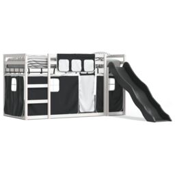 Berkfield Home Bunk Bed without Mattress with Slide White & Black 90x200 cm - thumbnail 2