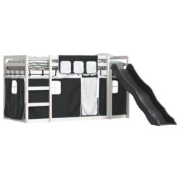 Berkfield Home Bunk Bed without Mattress with Slide White & Black 90x200 cm - thumbnail 4