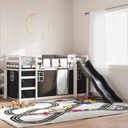 Berkfield Home Bunk Bed without Mattress with Slide White & Black 90x200 cm