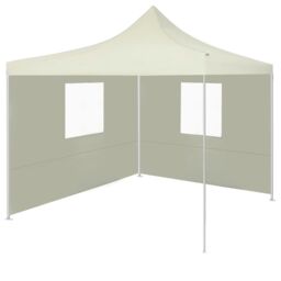 Berkfield Home Foldable Tent with 2 Walls 3x3 m Cream in Beige - thumbnail 1