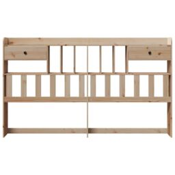 Berkfield Home Headboard with Storage 180 cm Solid Wood Pine in Brown - thumbnail 3