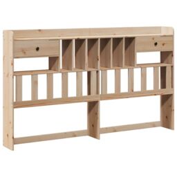 Berkfield Home Headboard with Storage 180 cm Solid Wood Pine in Brown - thumbnail 2