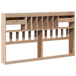 Berkfield Home Headboard with Storage 180 cm Solid Wood Pine in Brown - thumbnail 6