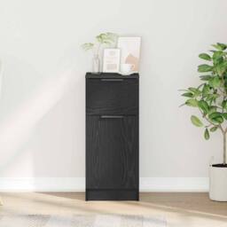 Berkfield Home Sideboard Black Oak 30x30x70 cm Engineered Wood - Size: 30 x 30 x 70 cm - thumbnail 4