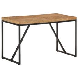 Berkfield Home Durable Dining Table 120x60x76 cm Solid Acacia & Mango Wood in Brown - Size: 120 x 60 x 76 cm - thumbnail 2