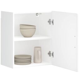 Berkfield Home Kitchen Wall Cabinets 2 pcs Porto White Engineered Wood in Black - thumbnail 1