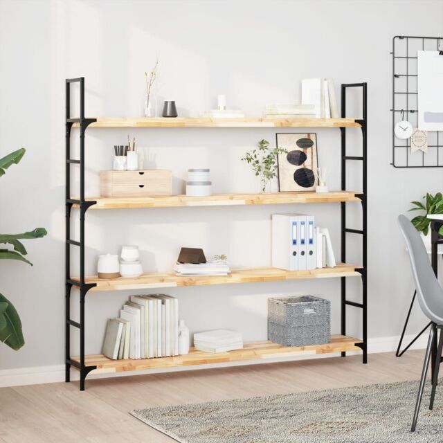 Berkfield Home Floating Shelf 120x20x4 cm Untreated Solid Wood Acacia in Brown - Size: 120 x 20 x 4 cm - image 1