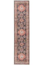 Kukoon Washable Runner Rug Navy Traditional Long Hallway Carpet Mat 60cm x 240cm in Terracotta - Size: 60 cm x 240 cm - thumbnail 2