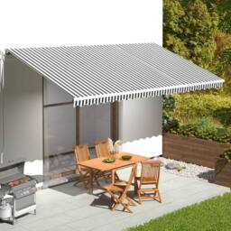 Berkfield Home Replacement Fabric for Awning Anthracite & White 6x3 m in Grey