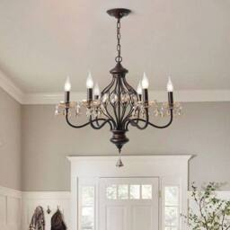 Garwarm 6 - Light Dimmable Classic / Traditional Crystal Chandelier in Brown - thumbnail 2