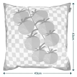 icon 4 Pack Cushion 43x43cm Tomato Print in Yellow - Size: 43x43 cm - thumbnail 5