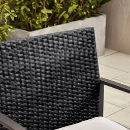 FurnitureboxUK Algarve 2 Seater Rattan Bistro Set with Table in Black - thumbnail 6