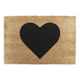 Artsy Mats Black Heart Doormat in Beige - Size: 40 cm x 60 cm - thumbnail 3