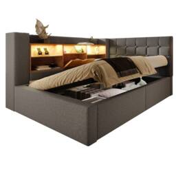 Merax 3FT Upholstered Storage Daybed Single Bed with LED & USB in Grey - thumbnail 8