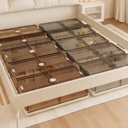 Hygrad Built to Survive Under Bed Storage Boxes Organiser Box Wheels Slide Out Stackable in Brown - thumbnail 3