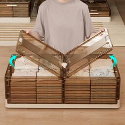Hygrad Built to Survive Under Bed Storage Boxes Organiser Box Wheels Slide Out Stackable in Brown - thumbnail 5