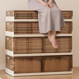 Hygrad Built to Survive Under Bed Storage Boxes Organiser Box Wheels Slide Out Stackable in Brown - thumbnail 4