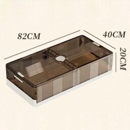 Hygrad Built to Survive Under Bed Storage Boxes Organiser Box Wheels Slide Out Stackable in Brown - thumbnail 6