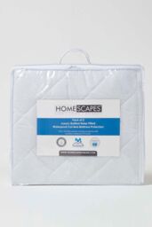 Homescapes Cot Bed Quilted Waterproof Mattress Protector Pack of 2 in White - thumbnail 5