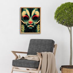 "Artery8 Wall Art Print Christmas Krampus Beast Alpine Folklore Art Framed in Light Oak - Size: W12"" x H16""" - thumbnail 2