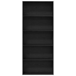 Berkfield Home Book Cabinet Black Oak 80x30x189 cm Engineered Wood - Size: 80 x 30 x 189 cm - thumbnail 5
