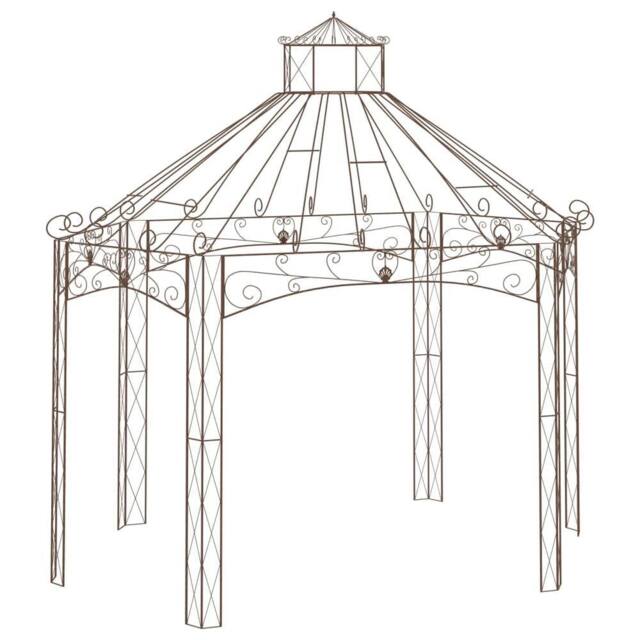 Berkfield Home Garden Pavilion Antique Brown 400x258x378 cm Iron - Size: 400 x 258 x 378 cm - image 1