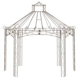 Berkfield Home Garden Pavilion Antique Brown 400x258x378 cm Iron - Size: 400 x 258 x 378 cm - thumbnail 2