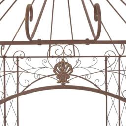 Berkfield Home Garden Pavilion Antique Brown 400x258x378 cm Iron - Size: 400 x 258 x 378 cm - thumbnail 4