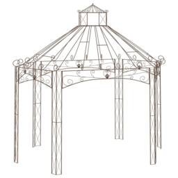 Berkfield Home Garden Pavilion Antique Brown 400x258x378 cm Iron - Size: 400 x 258 x 378 cm