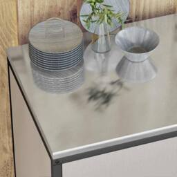 Berkfield Home with Shelf with Storage with Door Adjustable 2 pcs Stainless steel in Silver - thumbnail 5