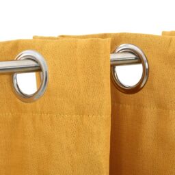 Berkfield Home Linen-Look Blackout Curtains with Grommets 2pcs Yellow 140x245cm - Size: 140x245 cm - thumbnail 3