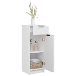 Berkfield Home Bathroom Cabinet White 32x34x90 cm Engineered Wood - Size: 32 x 34 x 90 cm - thumbnail 5
