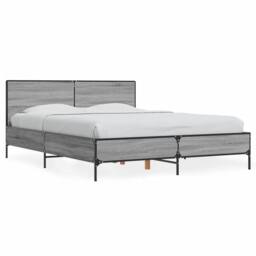 Berkfield Home Bed Frame without Mattress Grey Sonoma 120x200 cm - Size: Small Double - thumbnail 1