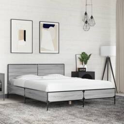 Berkfield Home Bed Frame without Mattress Grey Sonoma 120x200 cm - Size: Small Double - thumbnail 2