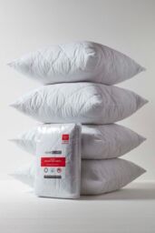 Homescapes Cotton Rich Quilted Pillow Protectors 80 x 80 cm, Pack of 4 in White - Size: 80 x 80 cm - thumbnail 1