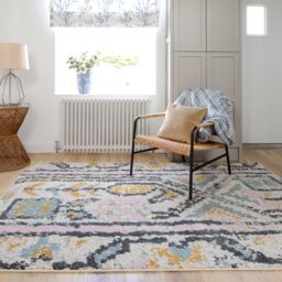 Kukoon Pastel Pink & Beige Abstract Tribal Pattern Living Room Area Rug in Pale Pink - Size: 60 cm x 110 cm - thumbnail 5