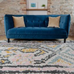 Kukoon Pastel Pink & Beige Abstract Tribal Pattern Living Room Area Rug in Pale Pink - Size: 60 cm x 110 cm - thumbnail 4