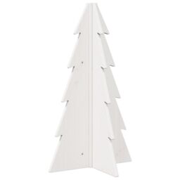 Berkfield Home Wooden Christmas Tree for Decoration White 69.5 cm Solid Wood Pine - thumbnail 2