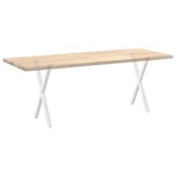 Berkfield Home Dining Table Legs X-Shaped 2 pcs White 50x(72-73) cm Steel - thumbnail 8